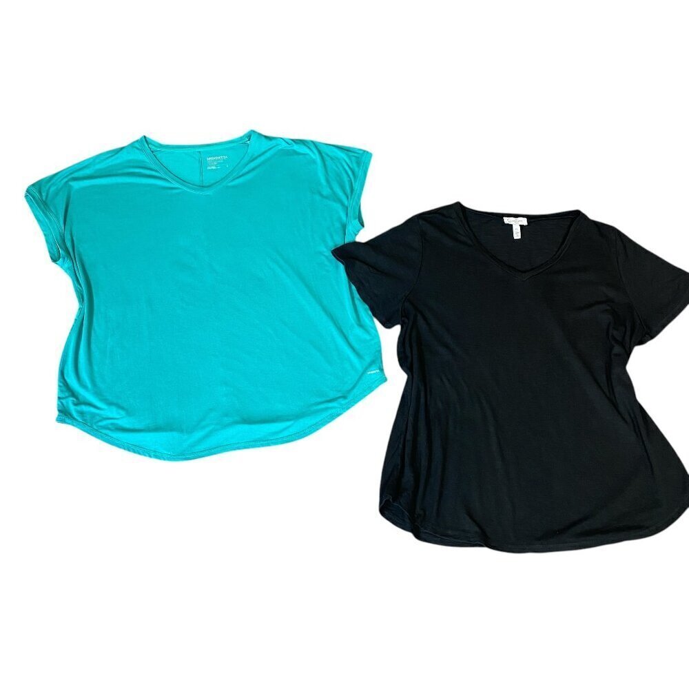 Bundle/Lot of 2 Short Sleeve Relaxed Tops Sz XL Mondetta & Jessica‎ Simpson 347C